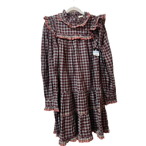 Ulla Johnson Plaid Long Sleeve Mini Dress Size 2 New Retails $425 - Picture 9 of 12